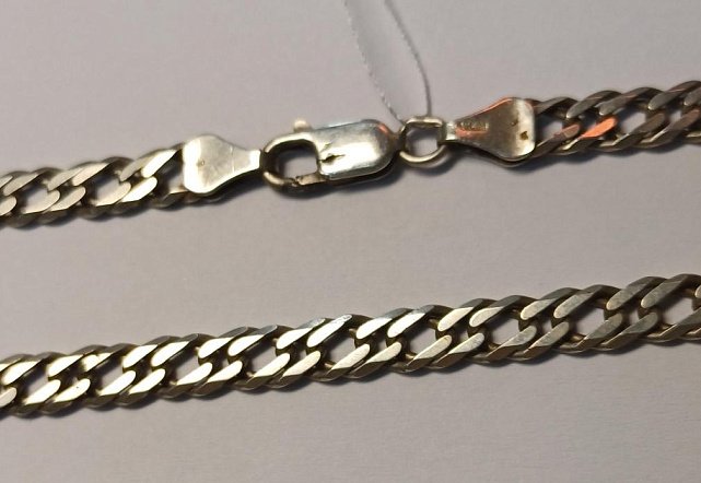 Серебряная цепь с плетением Двойной ромб (33684944) 0