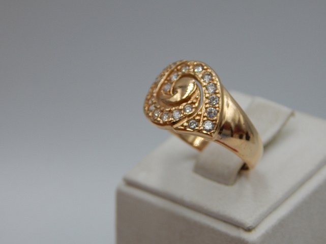 Кольцо из красного золота с цирконием (32455640) 4