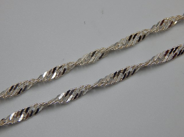 Серебряная цепь с плетением Сингапур (30956450) 1