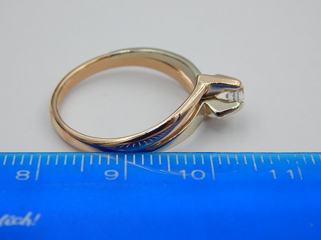 Кольцо из красного и белого золота с бриллиантом (-ми) (30724863) 3