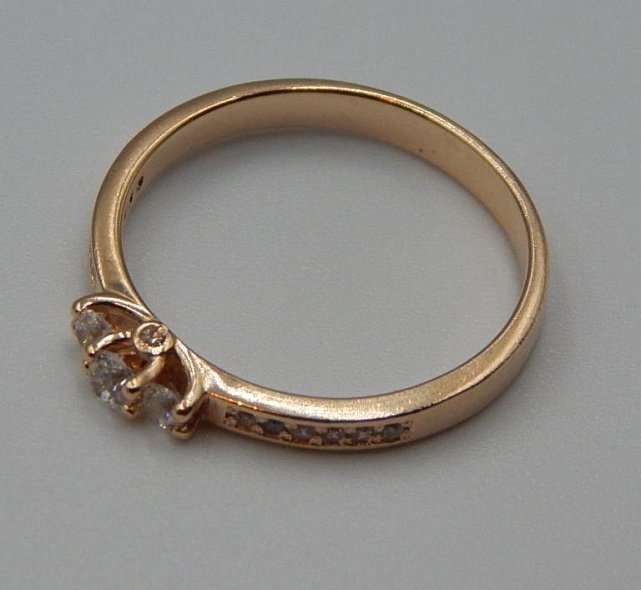 Кольцо из красного золота с цирконием (31491412)  4