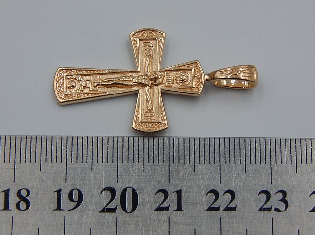 Підвіс-хрест з червоного золота (33698370) 3