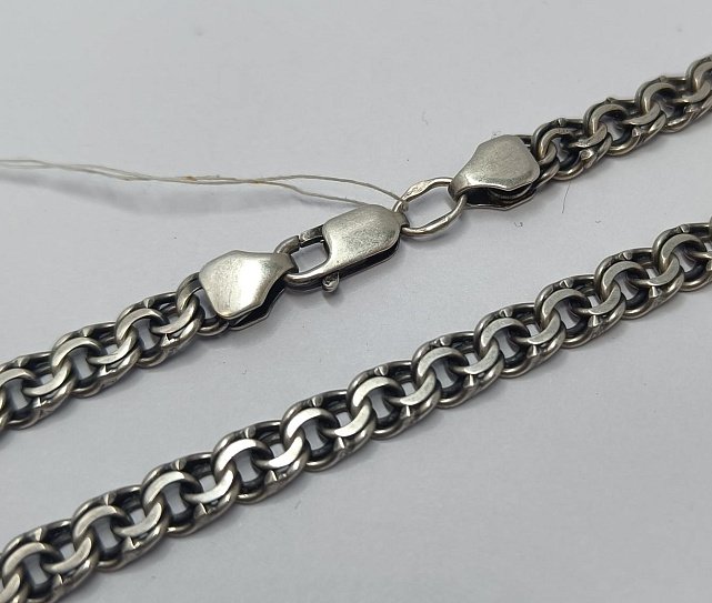 Серебряная цепь с плетением Бисмарк (33704358) 0