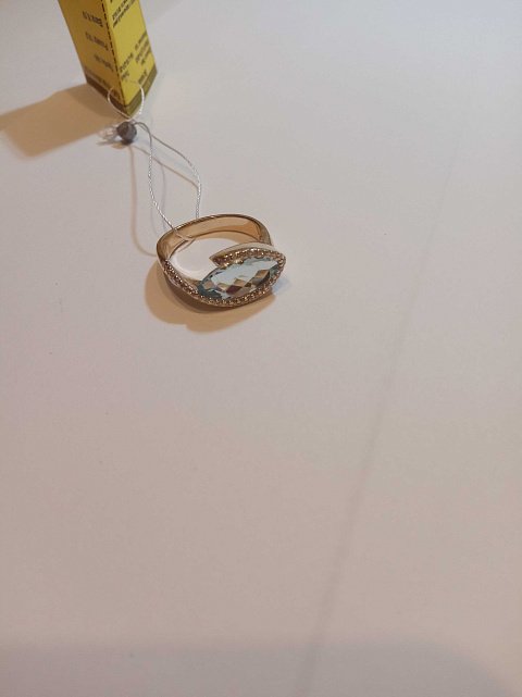 Кольцо из красного золота с бриллиантами и сапфиром (27418335) 1