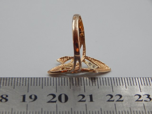Кольцо из красного и белого золота с цирконием (31879134) 4