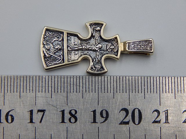 Серебряный подвес-крест с позолотой (33226257) 4