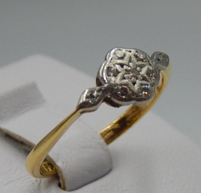 Кольцо из желтого и белого золота с бриллиантом (-ми) (32203066) 2