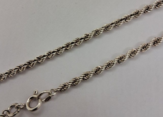 Срібний ланцюг з плетінням Мотузочок (32749240) 2