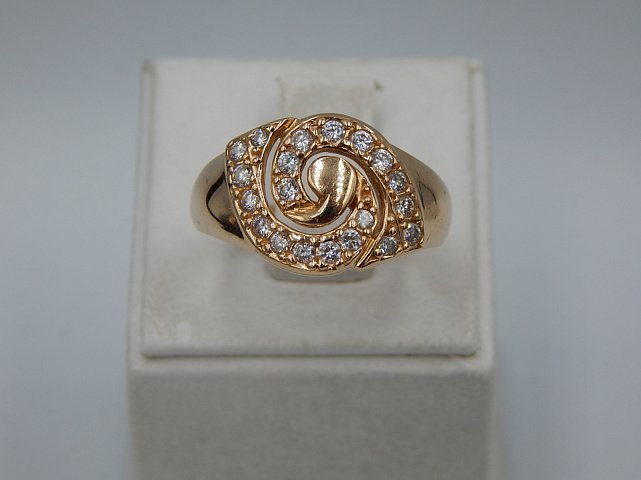 Кольцо из красного золота с цирконием (32455640) 3