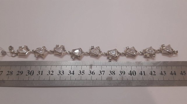 Срібний браслет із цирконієм (28637539) 4
