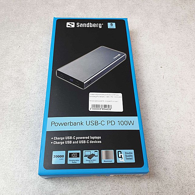 Powerbank Sandberg USB-C PD 100W 20000 mAh 1
