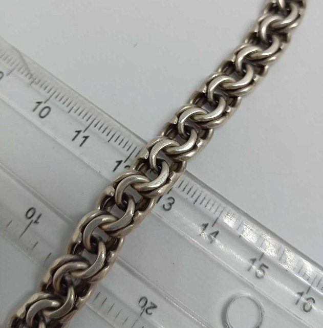 Серебряная цепь с плетением Бисмарк (33597495) 2