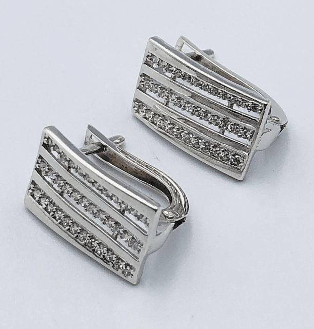 Срібні сережки з цирконієм (33792669) 1