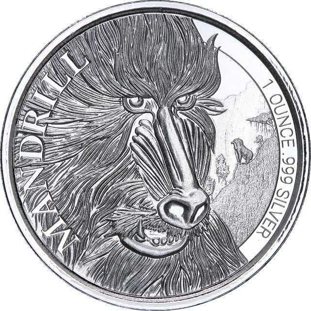 Серебряная монета 1oz Мандрил 500 франков КФА 2020 Камерун (29128133) 7