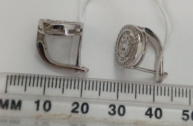 Серебряные серьги с цирконием (31318923) 1