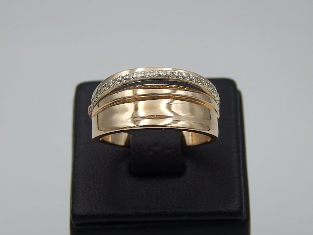 Кольцо из красного и белого золота с цирконием (33722842) 1