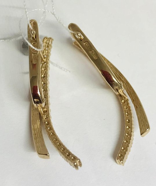 Сережки з червоного золота з цирконієм (31628214) 2