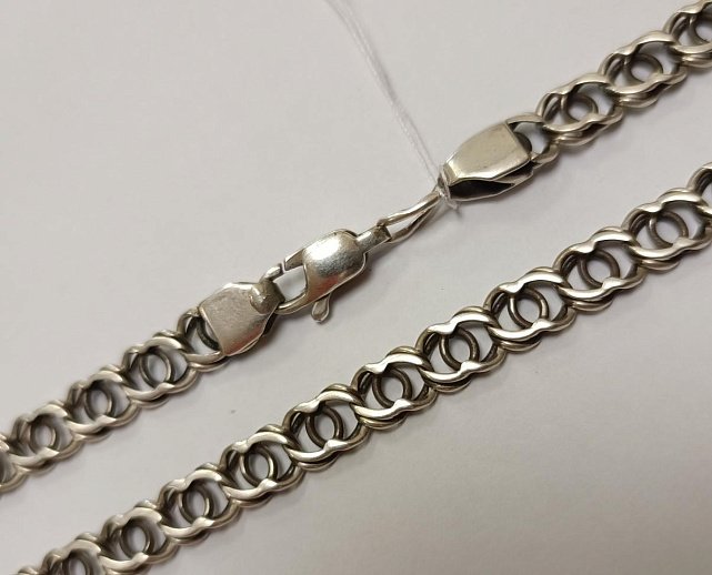 Серебряная цепь с плетением Бисмарк (33763246) 0