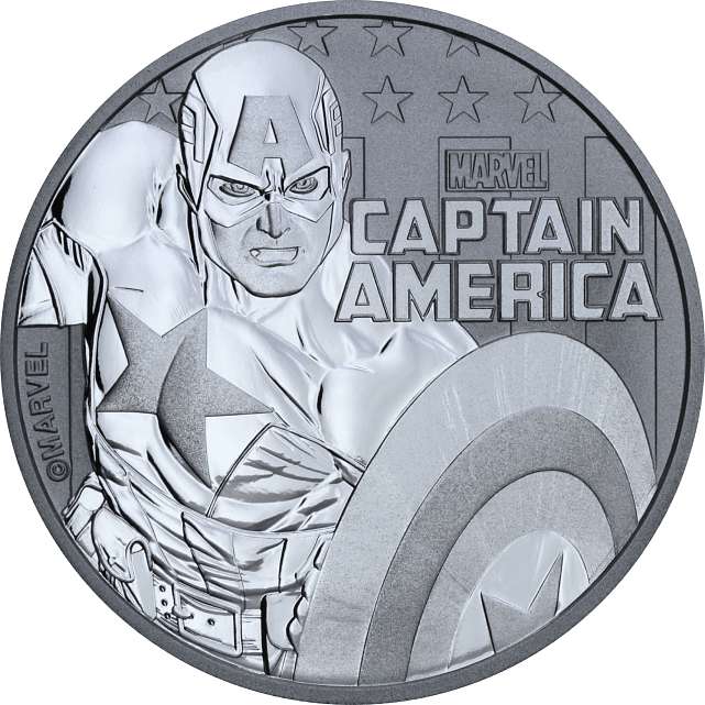 Серебряная монета 1oz Капитан Америка 1 доллар 2019 Тувалу (29127647) 0