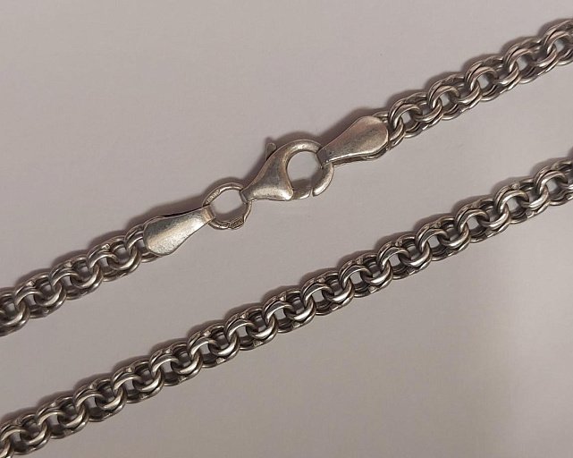 Серебряная цепь с плетением Бисмарк (33938408) 0