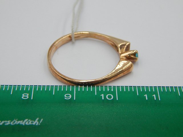 Кольцо из красного золота с цирконием (28367340) 6