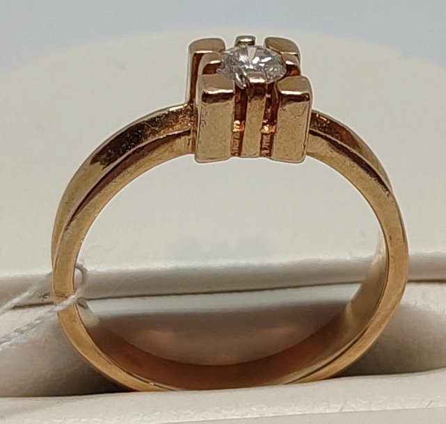 Кольцо из красного золота с бриллиантом (-ми) (27417621) 6