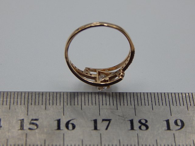 Кольцо из красного золота с цирконием (31589736) 5