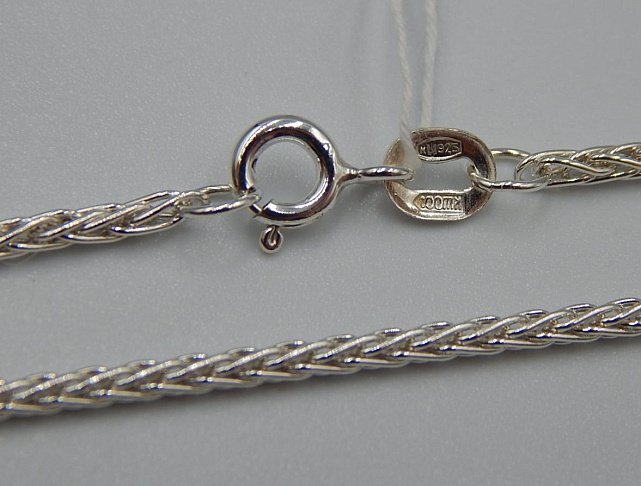 Серебряная цепь с плетением Колосок (31899029) 0