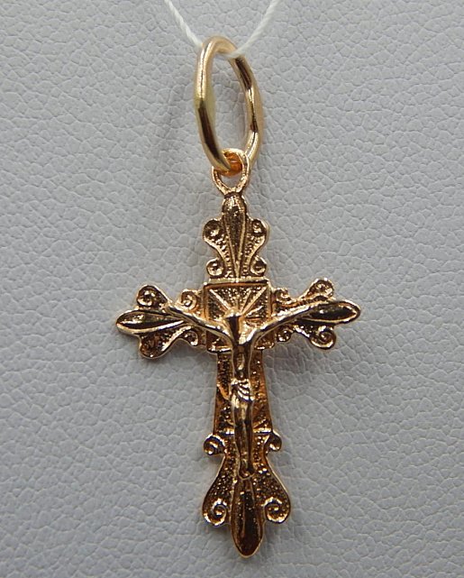 Підвіс-хрест з червоного золота (33064068) 0