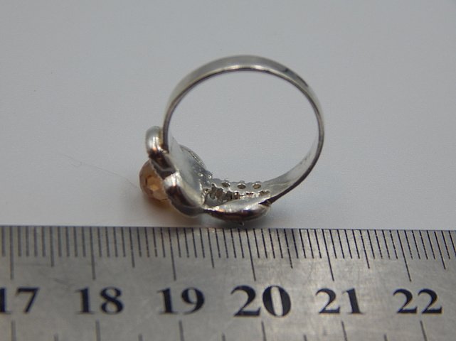 Серебряное кольцо с цирконием и стеклом (30617935) 4