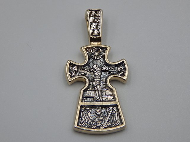 Серебряный подвес-крест с позолотой (33226257) 2