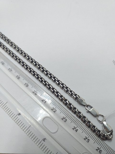 Серебряная цепь с плетением Бисмарк (33824371) 2