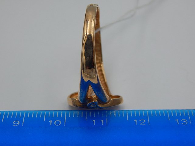 Кольцо из красного и белого золота с цирконием (29802381) 6