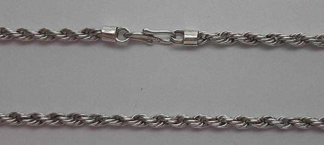 Серебряная цепь с плетением Веревочка (28421941) 0