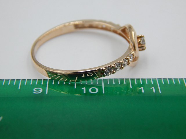 Кольцо из красного золота с цирконием (32430562) 5