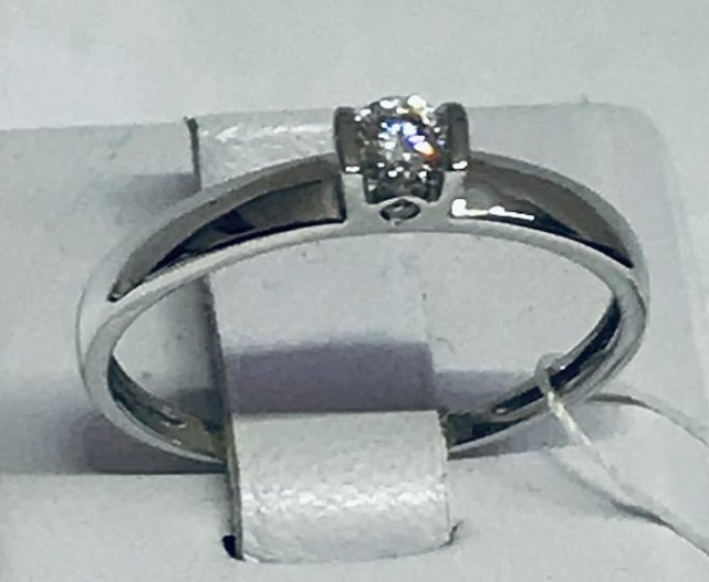 Кольцо из белого золота с бриллиантом (-ми) (29066376) 1