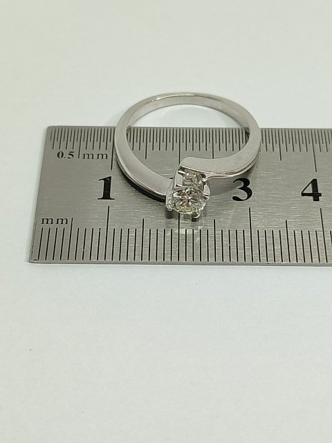 Кольцо из белого золота с бриллиантом (-ми) (33563102) 9