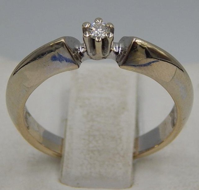 Кольцо из белого золота с бриллиантом (-ми) (27474955) 0