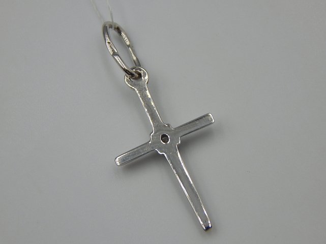 Срібний підвіс-хрест із цирконієм (32561749) 1