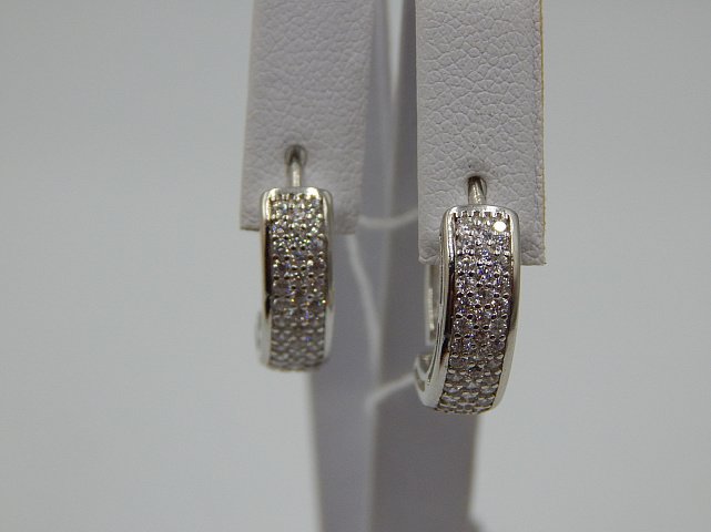 Серебряные серьги с цирконием (30534437) 5
