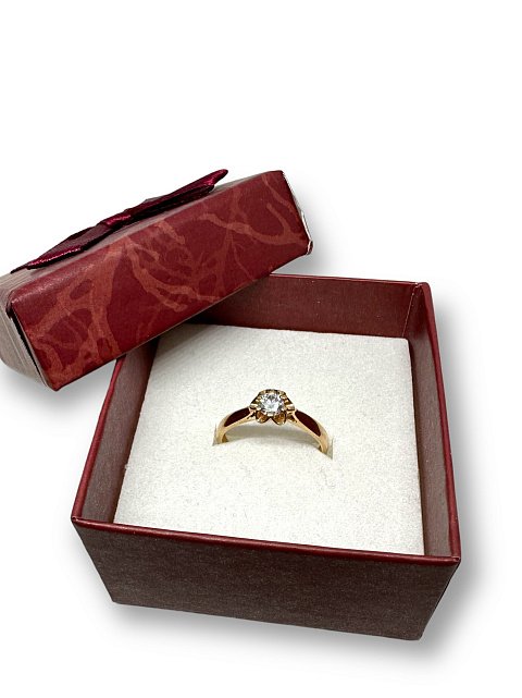 Кольцо из красного золота с цирконием (29693738) 4