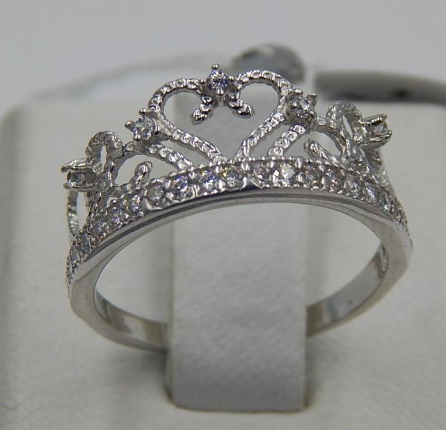 Серебряное кольцо с цирконием (30694704) 1