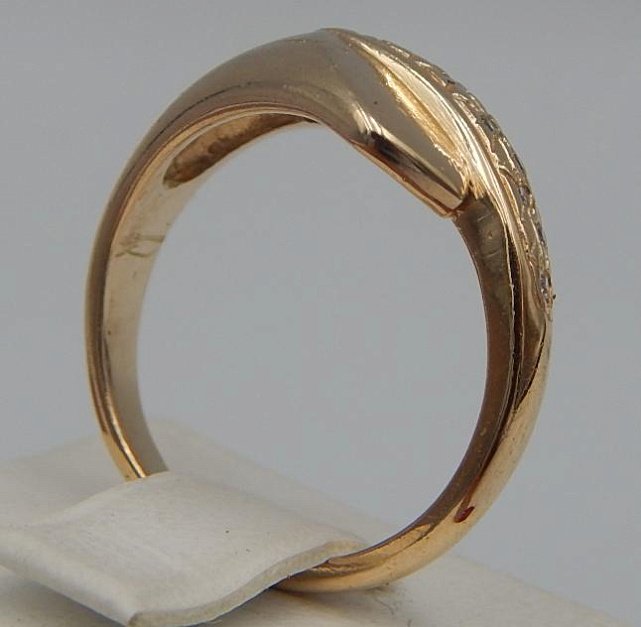 Кольцо из красного золота с цирконием (30172317) 4