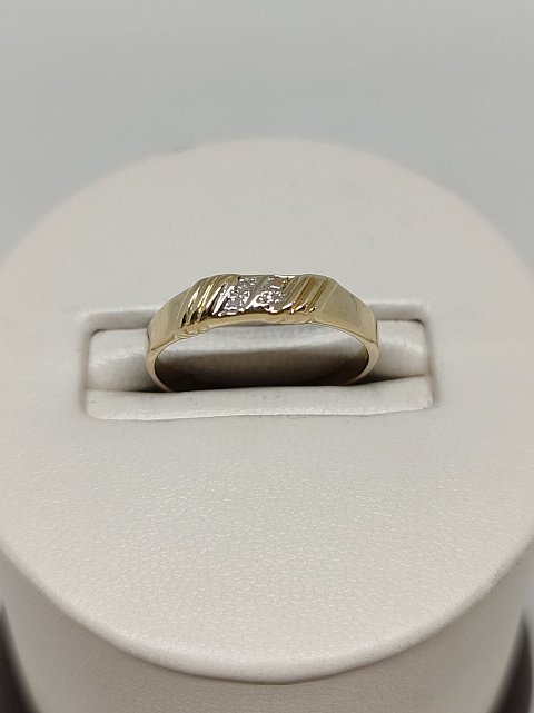 Кольцо из желтого и белого золота с бриллиантом (-ми) (32656351) 1