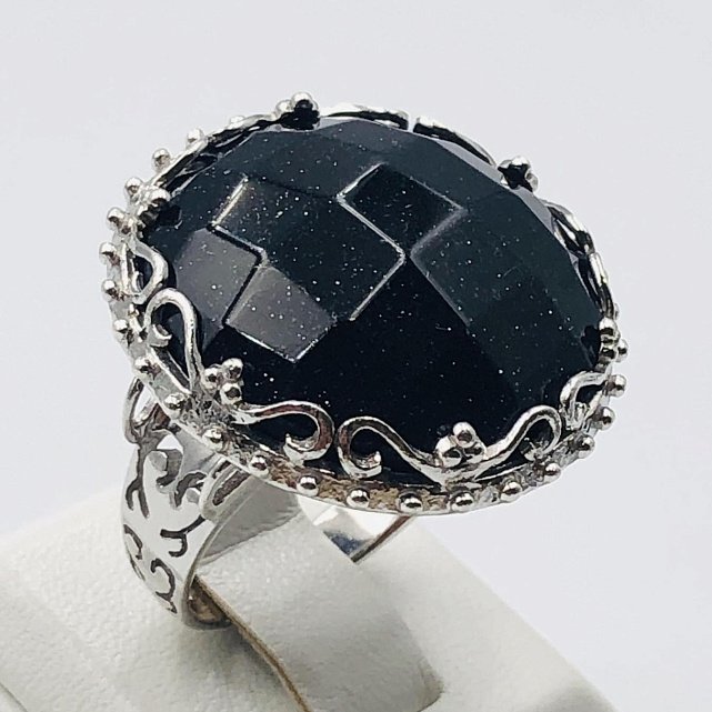 Серебряное кольцо с авантюрином (33616053) 0