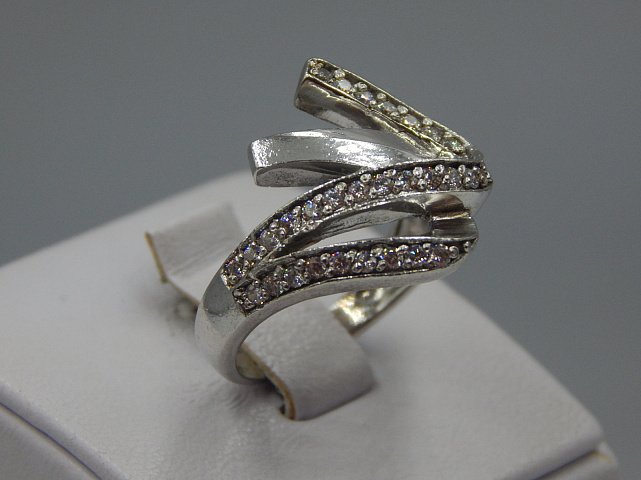 Серебряное кольцо с цирконием (33445481) 2