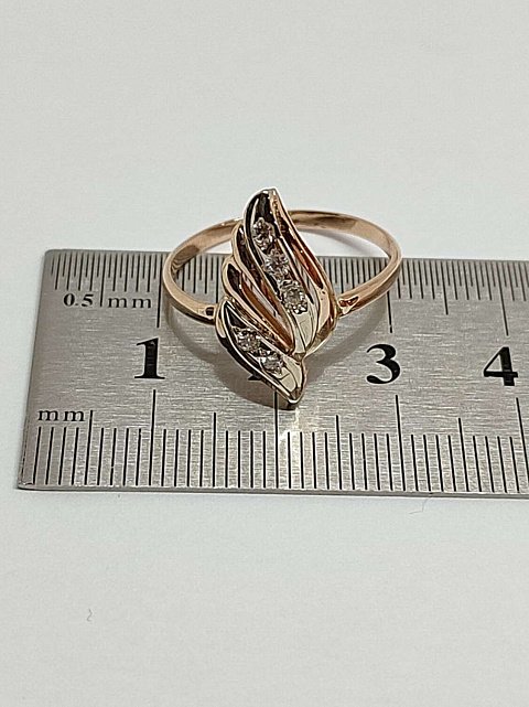 Кольцо из красного и белого золота с бриллиантом (-ами) (33808107) 4