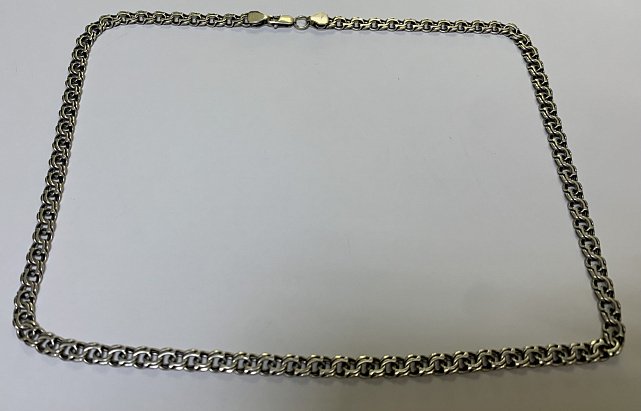 Серебряная цепь с плетением Бисмарк (33905941) 1