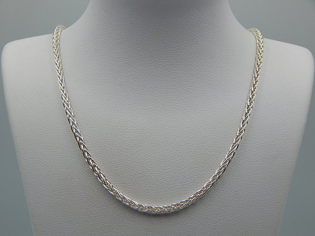 Серебряная цепь с плетением Колосок (32196363) 3