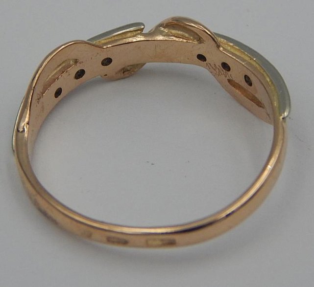 Кольцо из красного и белого золота с цирконием (28186604)  4